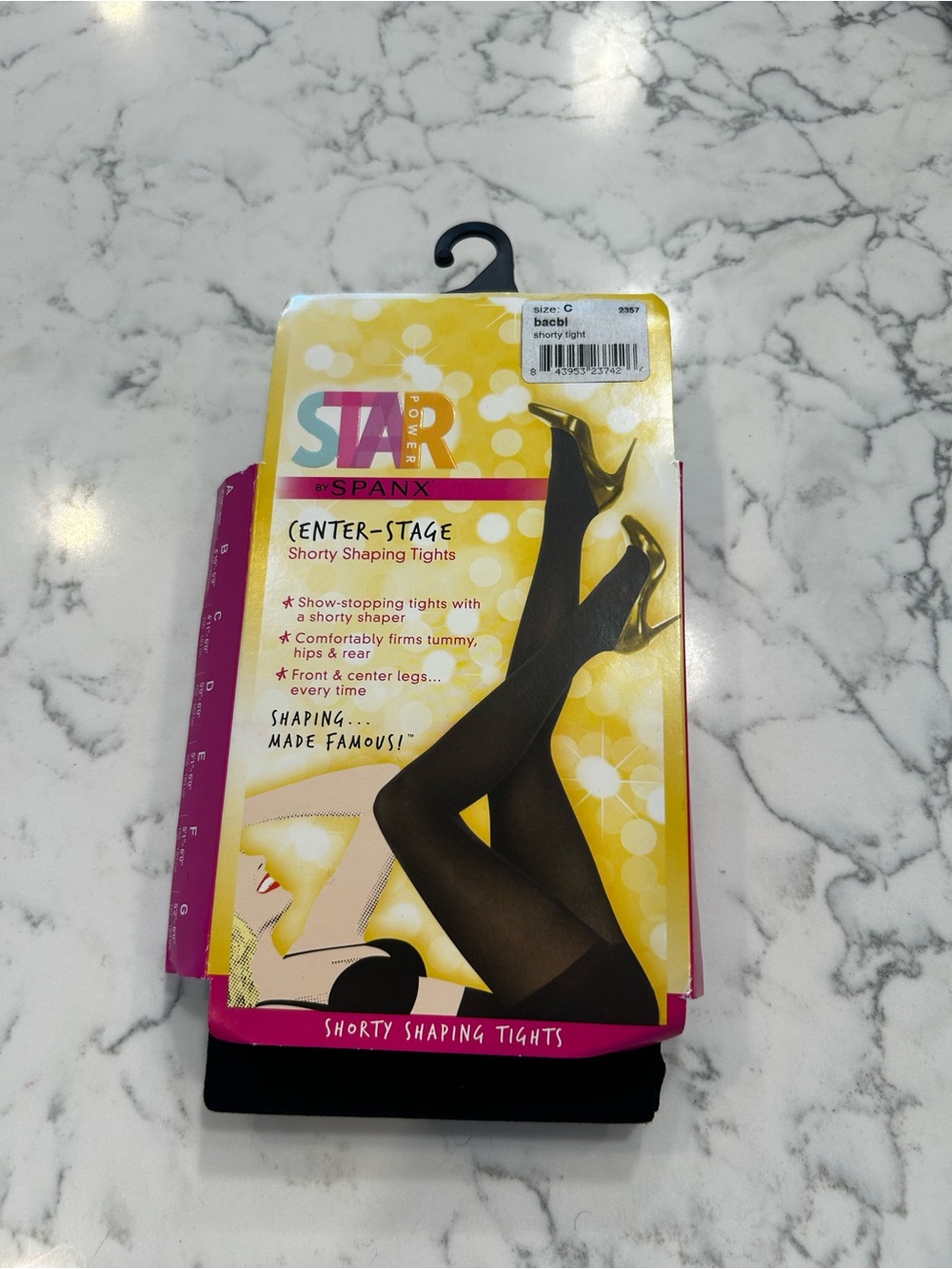 NWT Spanx Star Power Black Shorty Shaping‎ Tights Size C